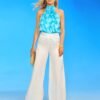 Marella Silk Palazzo Pants in White